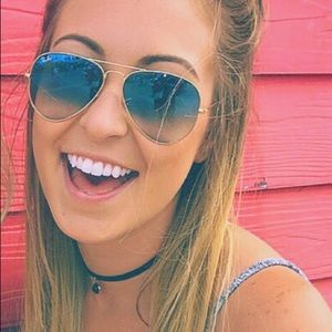 Ray Ban Gold Aviator Sunglasses (blue tint)